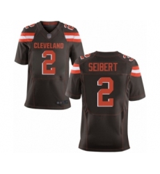 Men's Cleveland Browns #2 Austin Seibert Elite Brown Team Color Football Jersey