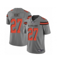 Youth Cleveland Browns #27 Kareem Hunt Limited Gray Inverted Legend Football Jersey