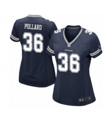 Women's Dallas Cowboys #36 Tony Pollard Game Navy Blue Team Color Football Jersey