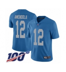 Men's Detroit Lions #12 Danny Amendola Blue Alternate Vapor Untouchable Limited Player 100th Season Football Jersey