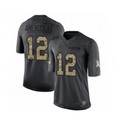 Youth Detroit Lions #12 Danny Amendola Limited Black 2016 Salute to Service Football Jersey