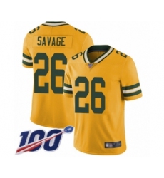 Men's Green Bay Packers #26 Darnell Savage Jr. Limited Gold Rush Vapor Untouchable 100th Season Football Jersey