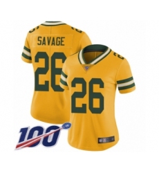 Women's Green Bay Packers #26 Darnell Savage Jr. Limited Gold Rush Vapor Untouchable 100th Season Football Jersey