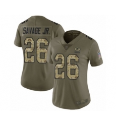 Women's Green Bay Packers #26 Darnell Savage Jr. Limited Olive Camo 2017 Salute to Service Football Jersey