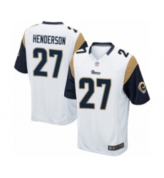 Men's Los Angeles Rams #27 Darrell Henderson Game White Football Jersey