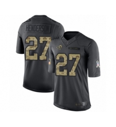 Men's Los Angeles Rams #27 Darrell Henderson Limited Black 2016 Salute to Service Football Jersey