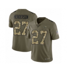 Men's Los Angeles Rams #27 Darrell Henderson Limited Olive Camo 2017 Salute to Service Football Jersey