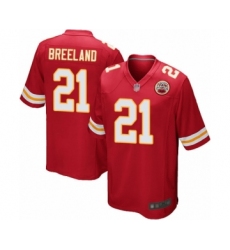 Men's Kansas City Chiefs #21 Bashaud Breeland Game Red Team Color Football Jersey