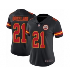 Women's Kansas City Chiefs #21 Bashaud Breeland Limited Black Rush Vapor Untouchable Football Jersey