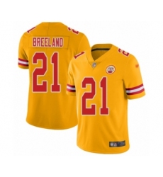 Women's Kansas City Chiefs #21 Bashaud Breeland Limited Gold Inverted Legend Football Jersey