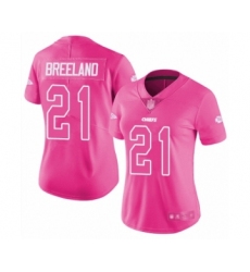 Women's Kansas City Chiefs #21 Bashaud Breeland Limited Pink Rush Fashion Football Jersey