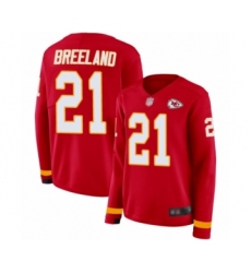 Women's Kansas City Chiefs #21 Bashaud Breeland Limited Red Therma Long Sleeve Football Jersey