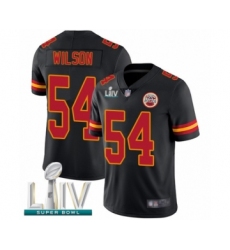 Men's Kansas City Chiefs #54 Damien Wilson Limited Black Rush Vapor Untouchable Super Bowl LIV Bound Football Jersey