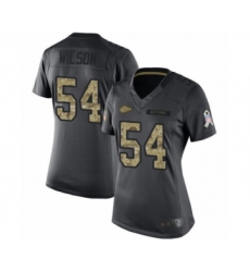 Women's Kansas City Chiefs #54 Damien Wilson Limited Black 2016 Salute to Service Football Jersey