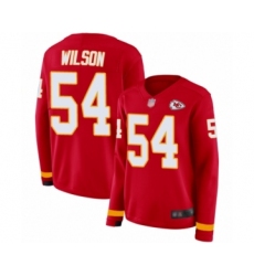 Women's Kansas City Chiefs #54 Damien Wilson Limited Red Therma Long Sleeve Football Jersey