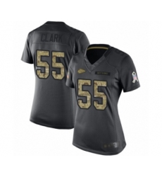 Women's Kansas City Chiefs #55 Frank Clark Limited Black 2016 Salute to Service Football Jersey