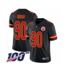 Men's Kansas City Chiefs #90 Emmanuel Ogbah Limited Black Rush Vapor Untouchable 100th Season Football Jersey