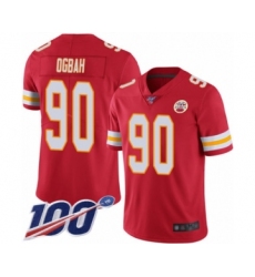 Men's Kansas City Chiefs #90 Emmanuel Ogbah Red Team Color Vapor Untouchable Limited Player 100th Season Football Jersey