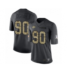 Youth Kansas City Chiefs #90 Emmanuel Ogbah Limited Black 2016 Salute to Service Football Jersey