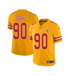 Youth Kansas City Chiefs #90 Emmanuel Ogbah Limited Gold Inverted Legend Football Jersey