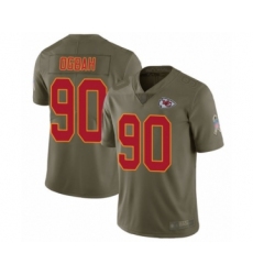 Youth Kansas City Chiefs #90 Emmanuel Ogbah Limited Olive 2017 Salute to Service Football Jersey