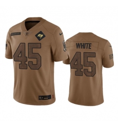 Men's Tampa Bay Buccaneers #45 Devin White 2023 Brown Salute To Service Limited Football Stitched Jersey