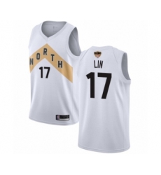 Women's Toronto Raptors #17 Jeremy Lin Swingman White 2019 Basketball Finals Bound Jersey - City Edition