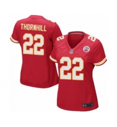 Women's Kansas City Chiefs #22 Juan Thornhill Game Red Team Color Football Jersey