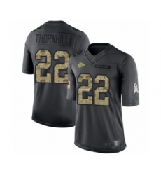 Youth Kansas City Chiefs #22 Juan Thornhill Limited Black 2016 Salute to Service Football Jersey
