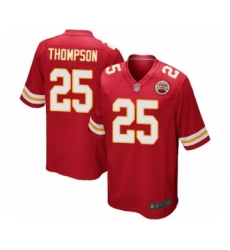 Men's Kansas City Chiefs #25 Darwin Thompson Game Red Team Color Football Jersey