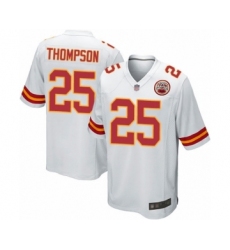 Men's Kansas City Chiefs #25 Darwin Thompson Game White Football Jersey