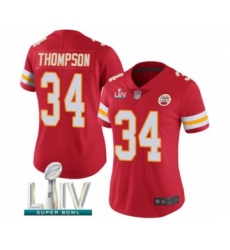 Women's Kansas City Chiefs #34 Darwin Thompson Red Team Color Vapor Untouchable Limited Player Super Bowl LIV Bound Football Jersey