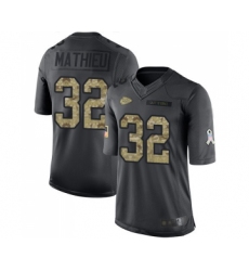 Youth Kansas City Chiefs #32 Tyrann Mathieu Limited Black 2016 Salute to Service Football Jersey