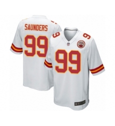 Men's Kansas City Chiefs #99 Khalen Saunders Game White Football Jersey