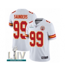 Men's Kansas City Chiefs #99 Khalen Saunders White Vapor Untouchable Limited Player Super Bowl LIV Bound Football Jersey