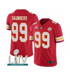 Youth Kansas City Chiefs #99 Khalen Saunders Red Team Color Vapor Untouchable Limited Player Super Bowl LIV Bound Football Jersey