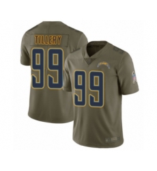 Men's Los Angeles Chargers #99 Jerry Tillery Limited Olive 2017 Salute to Service Football Jersey