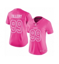 Women's Los Angeles Chargers #99 Jerry Tillery Limited Pink Rush Fashion Football Jersey