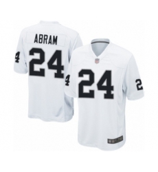 Men's Oakland Raiders #24 Johnathan Abram Game White Football Jersey