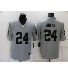 Men's Oakland Raiders #24 Johnathan Abram Nike Silver Inverted Legend Jersey