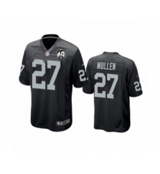 Men's Oakland Raiders #27 Trayvon Mullen Game Black 60th Anniversary Team Color Football Jersey