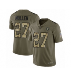 Youth Oakland Raiders #27 Trayvon Mullen Limited Olive Camo 2017 Salute to Service Football Jersey