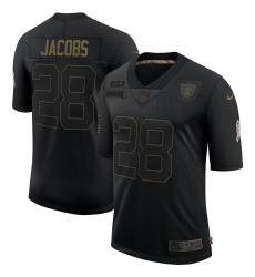 Men's Oakland Raiders #28 Josh Jacobs Black Nike 2020 Salute To Service Limited Jersey Men's Oakland Raiders #28 Josh Jacobs Black Nike 2020 Salute To Service Limited Jersey