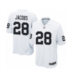 Men's Oakland Raiders #28 Josh Jacobs Game White Football Jersey