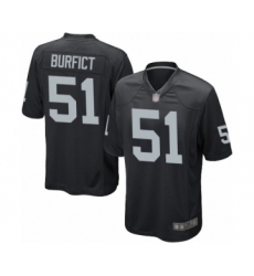 Men's Oakland Raiders #51 Vontaze Burfict Game Black Team Color Football Jersey