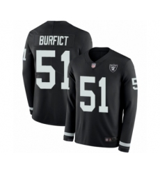Men's Oakland Raiders #51 Vontaze Burfict Limited Black Therma Long Sleeve Football Jersey