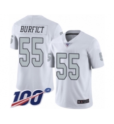 Men's Oakland Raiders #55 Vontaze Burfict Limited White Rush Vapor Untouchable 100th Season Football Jersey