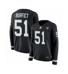 Women's Oakland Raiders #51 Vontaze Burfict Limited Black Therma Long Sleeve Football Jersey
