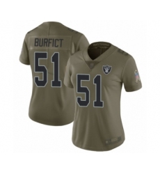 Women's Oakland Raiders #51 Vontaze Burfict Limited Olive 2017 Salute to Service Football Jersey