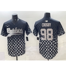 Men's Las Vegas Raiders #98 Maxx Crosby Black Limited Stitched Baseball Jersey
